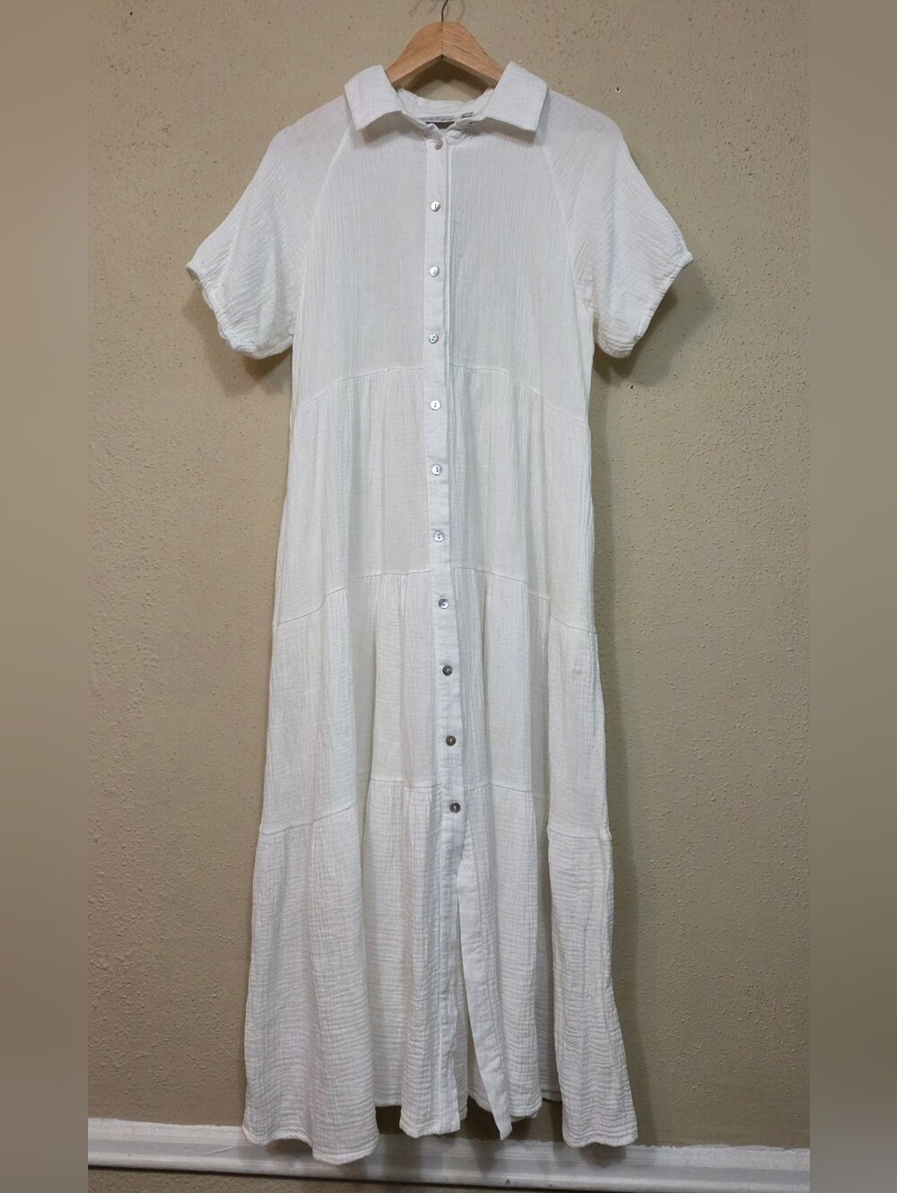 Petal & Pup White Button-Front Maxi Dress Womens 6